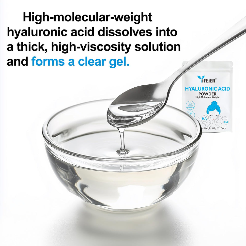 iFEiER Hyaluronic Acid Powder cosmetic-grade label highlights purity.