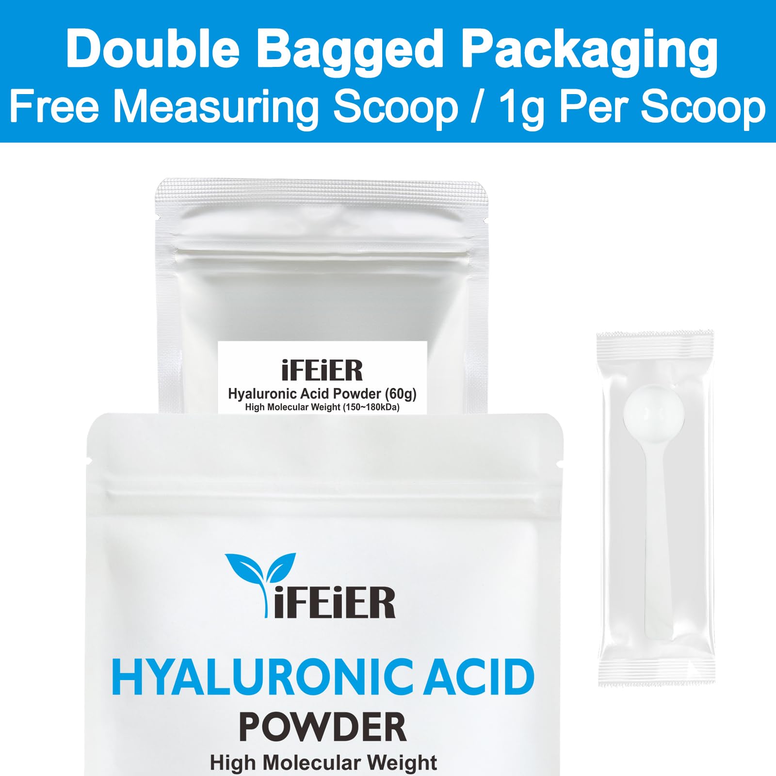 iFEiER Hyaluronic Acid Powder dissolving in water creates a clear DIY serum.