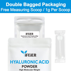 iFEiER Hyaluronic Acid Powder dissolving in water creates a clear DIY serum.