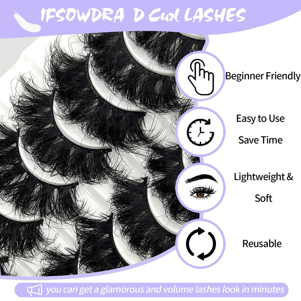 IFSOWDRA dramatic fluffy lashes 25mm full-volume strip for bold eyes