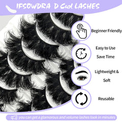 IFSOWDRA dramatic fluffy lashes 25mm full-volume strip for bold eyes