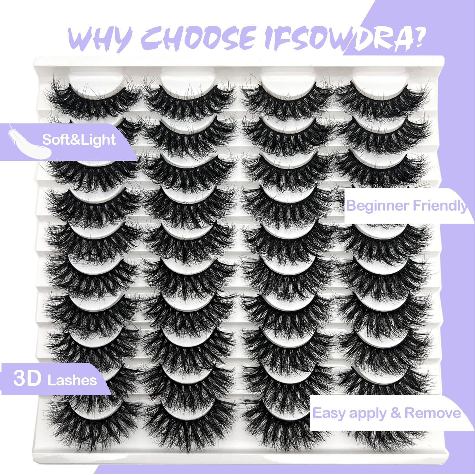 IFSOWDRA full-volume 3D lashes pack for plush multi-layered look