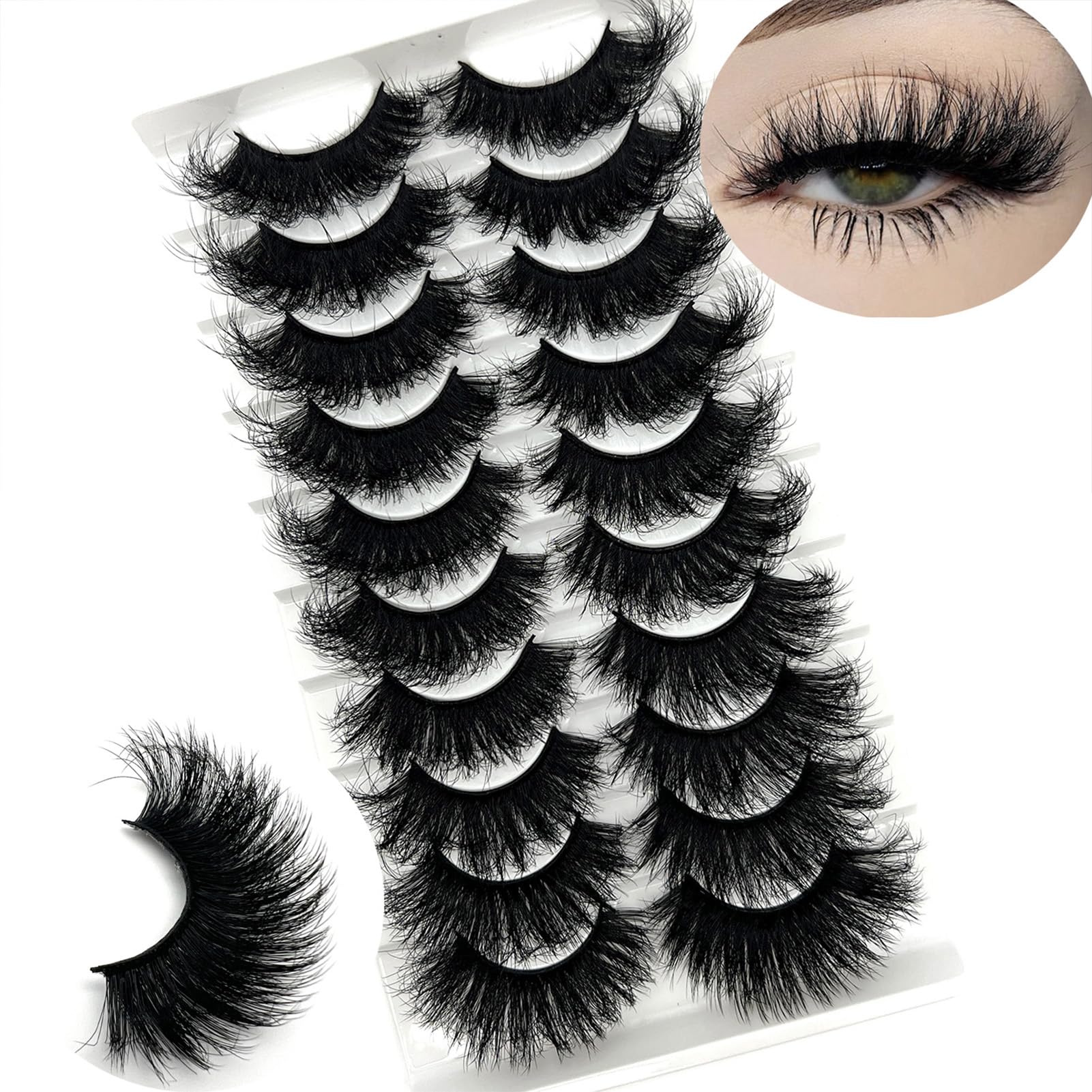 IFSOWDRA mink lashes bundle of 10 pairs for versatile looks.