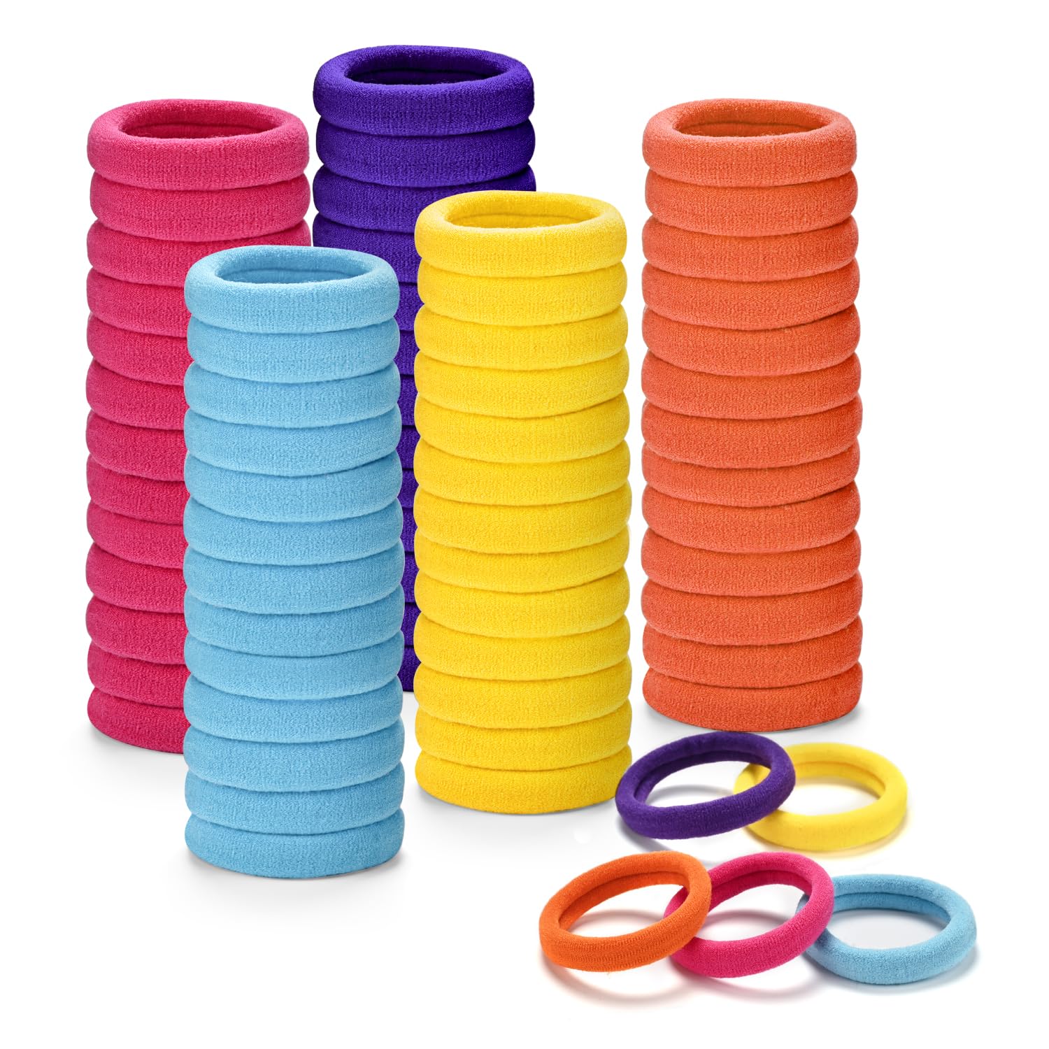iFwevs seamless ponytail holders in spring colors providing gentle hold for thick hair