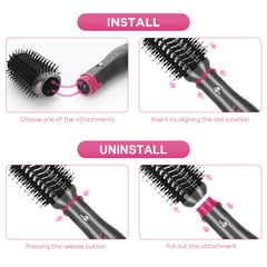 IG INGLAM 4 in 1 hot air brush curling head creates soft waves and curls