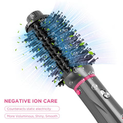 IG INGLAM 4 in 1 hot air brush straightening head delivers sleek, shiny hair
