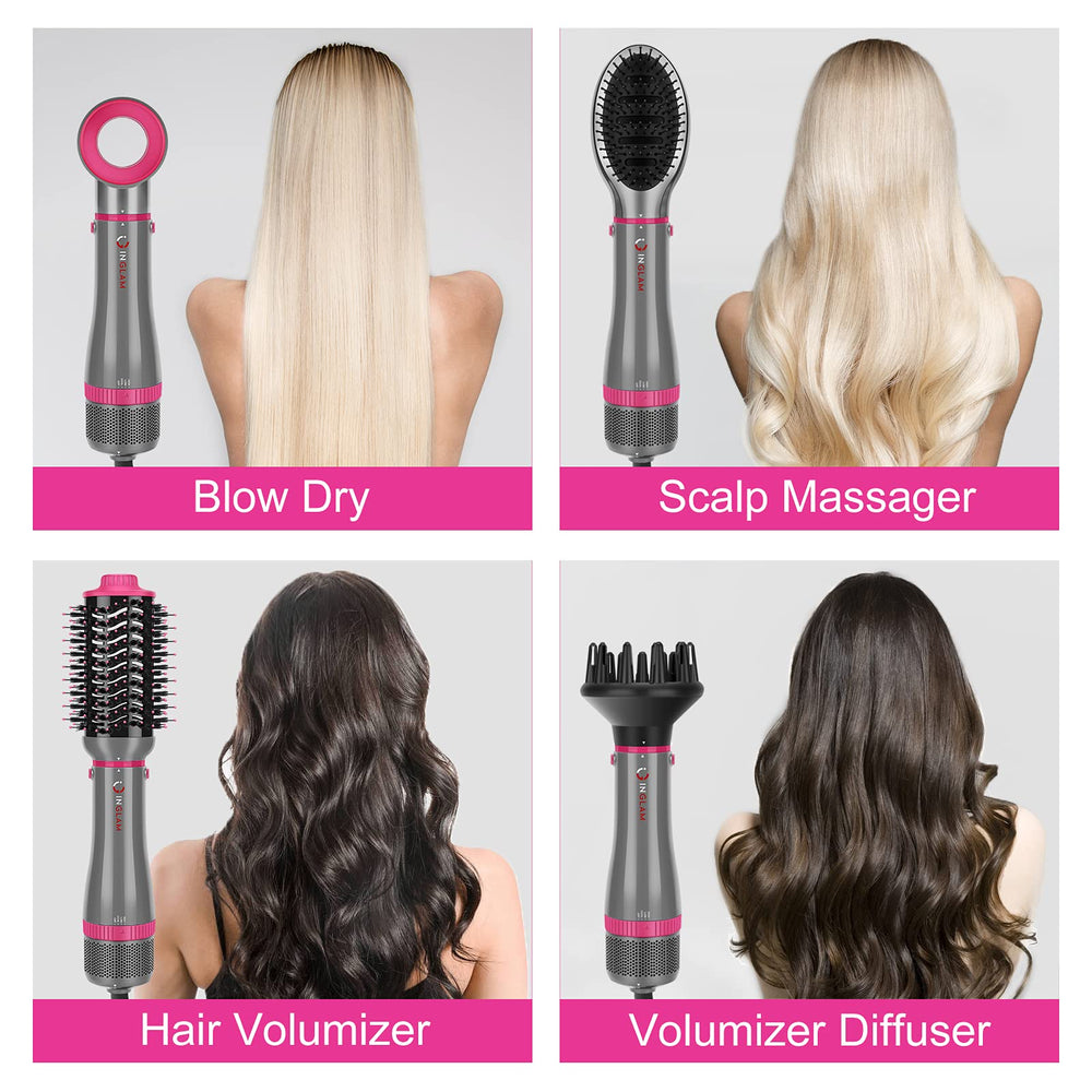 IG INGLAM 4in1 blowout brush volume head adds lift and body.