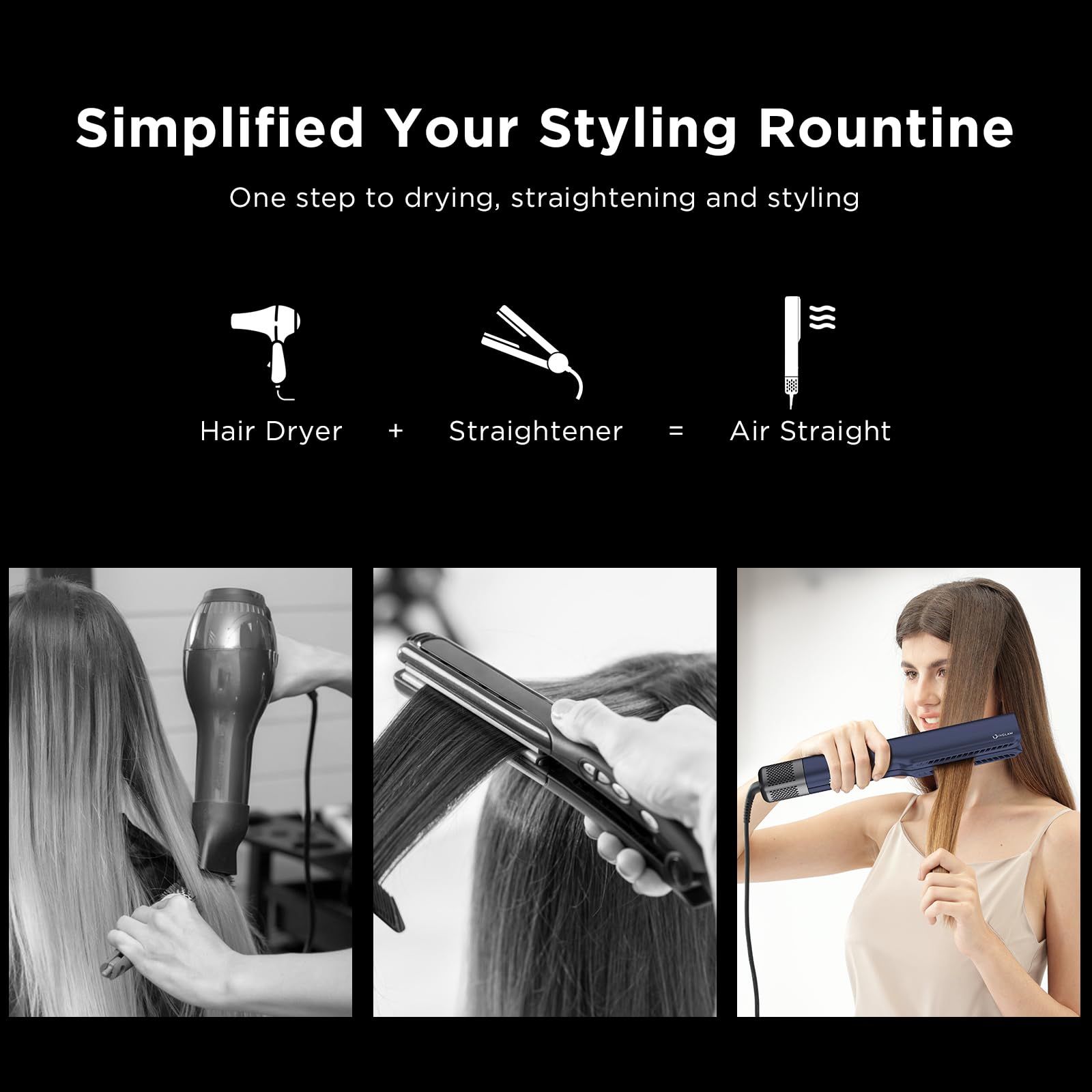 IG INGLAM Air Straightener customizable heat and wind settings for your hair