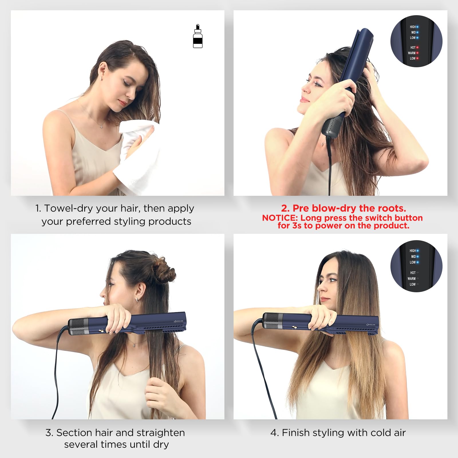 IG INGLAM Air Straightener travel storage bag for on-the-go styling