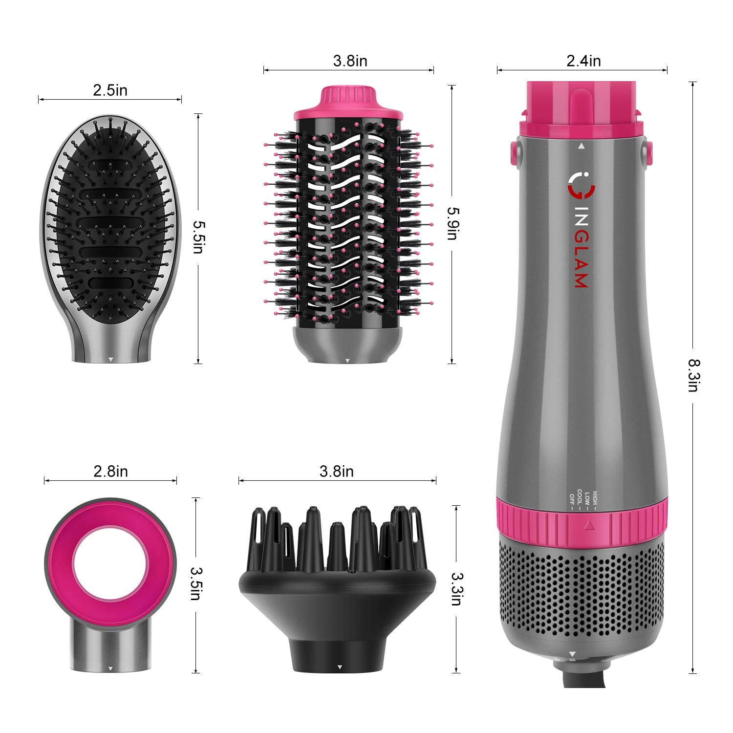 IG INGLAM detachable attachments simplify switching styles on the go.