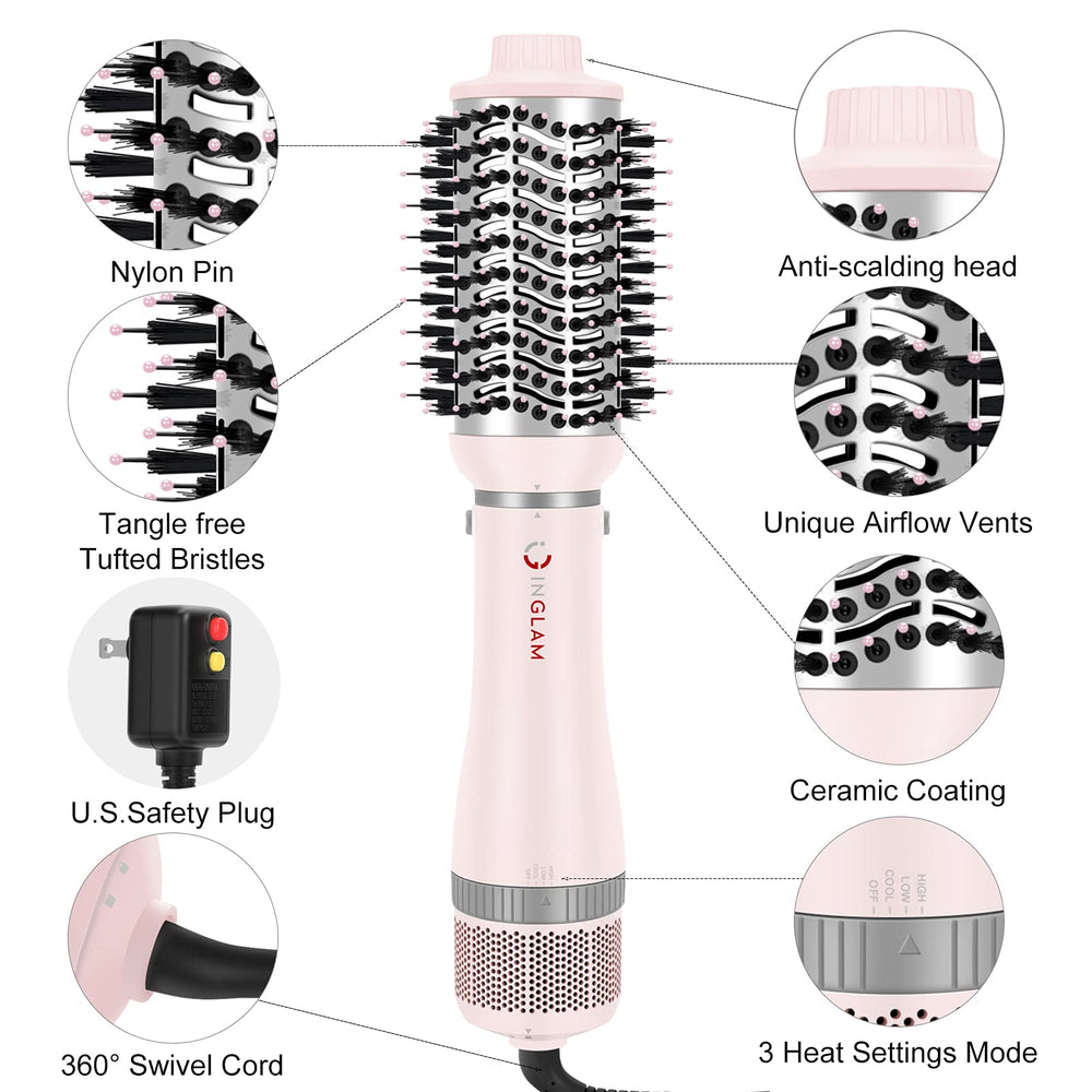 IG INGLAM negative ions feature reduces static for a smoother look