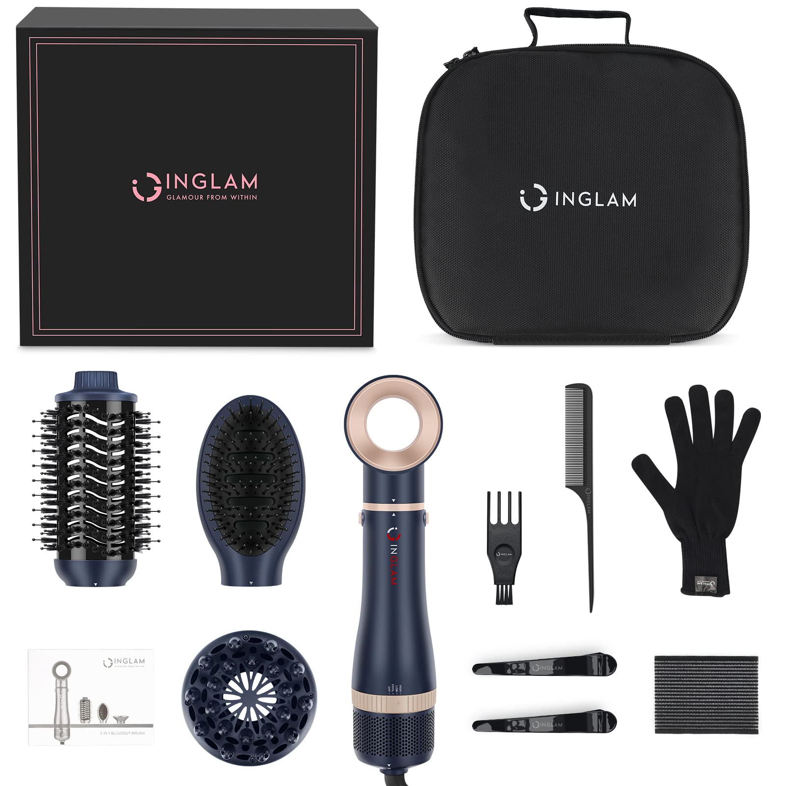 IG INGLAM negative ion feature reduces static for shiny hair