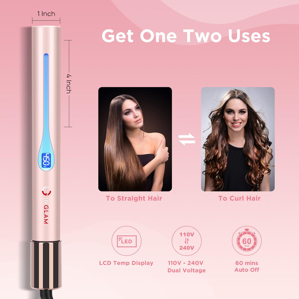 IG INGLAM titanium flat iron auto-off icon for safety after use