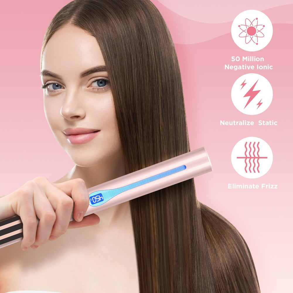 IG INGLAM titanium flat iron infrared outlet showing negative ion technology