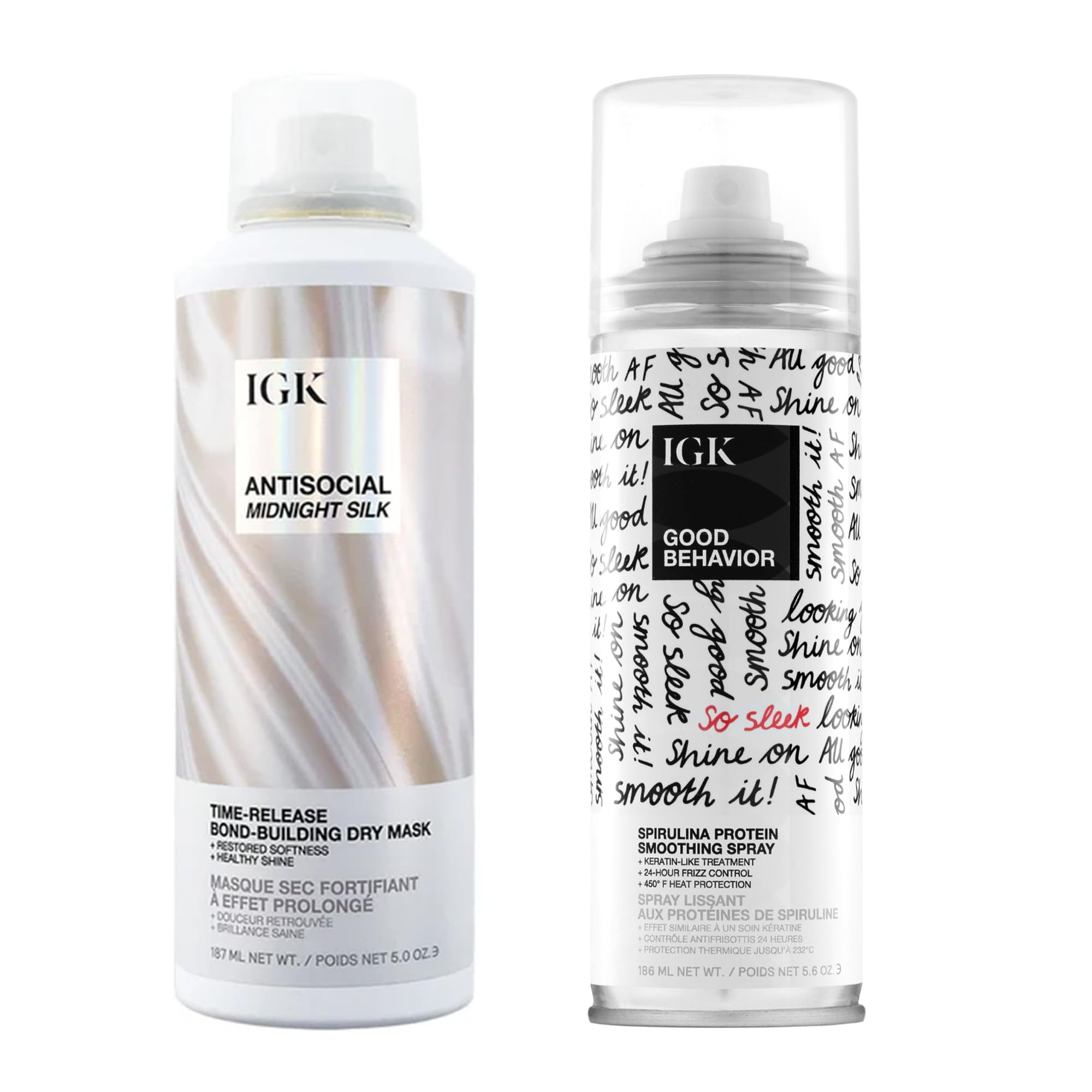 IGK Antisocial Dry Hair Mask bottle for overnight moisture support.