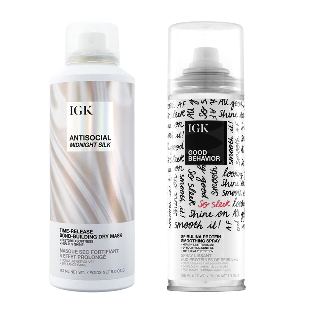 IGK Antisocial Dry Hair Mask bottle for overnight moisture support.