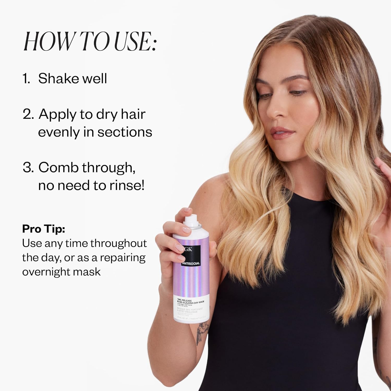 IGK Antisocial formula delivers shiny, hydrated hair after sleep