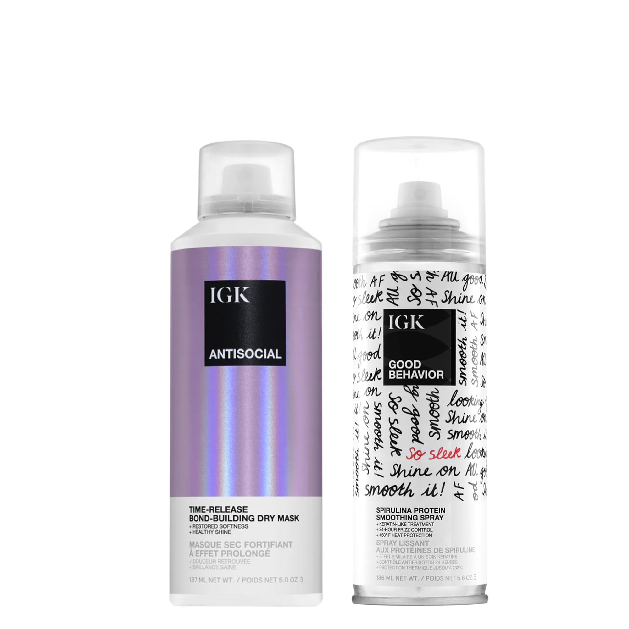 IGK Antisocial mask bottle shows overnight repair potential for dry hair