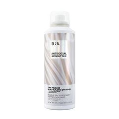 IGK Antisocial Midnight Silk dry hair mask bottle for effortless no-rinse application