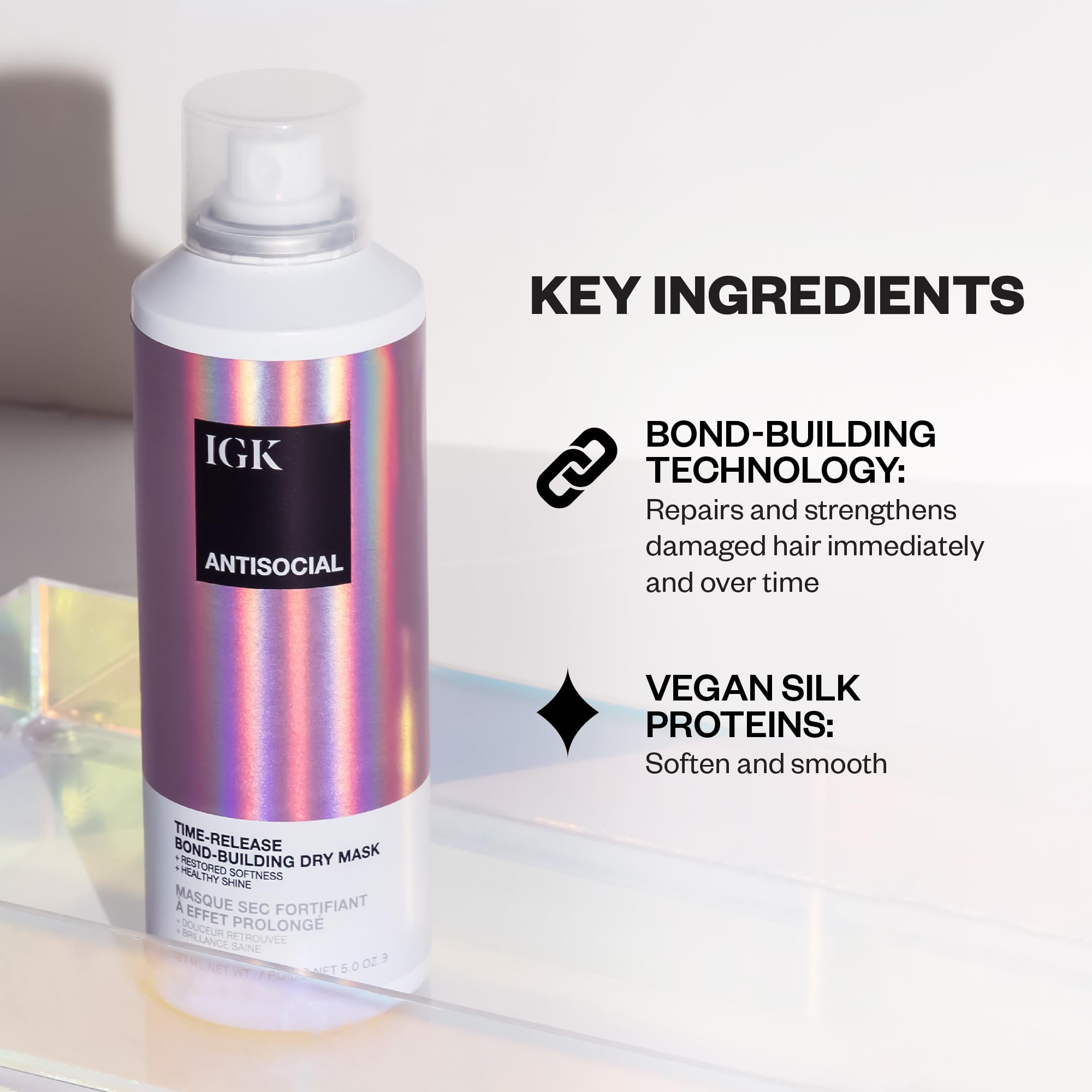 IGK Antisocial texture application shows creamy consistency for dry hair