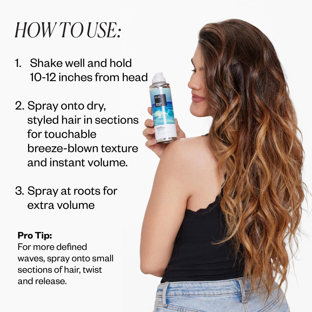 IGK Beach Club texture spray volume boost for fine hair without stiffness