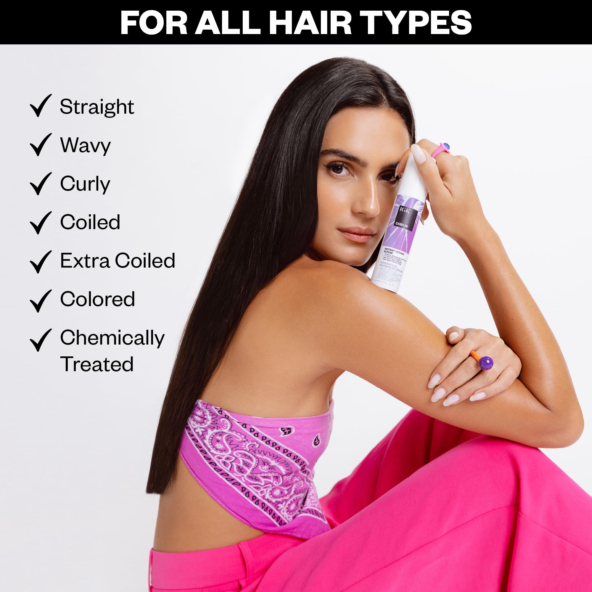 IGK CASH IN hair softness close-up suggests 11x softer strands.