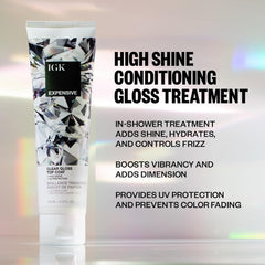IGK Expensive Clear Gloss Top Coat dispense-closeup shows smooth texture for quick use