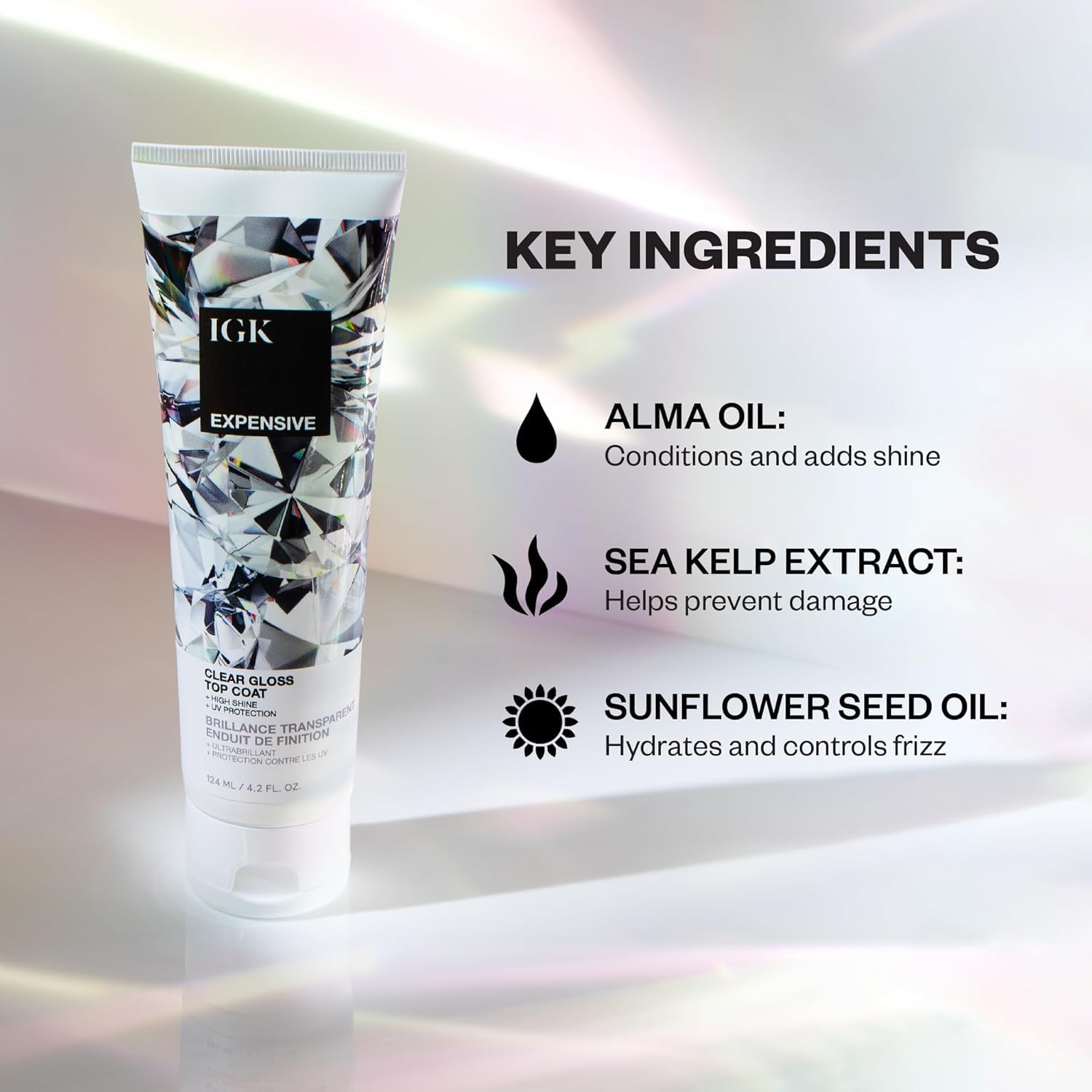 IGK Expensive Clear Gloss Top Coat pack-2 emphasizes value with two bottles