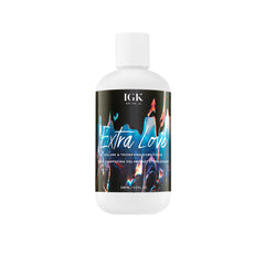 IGK Extra Love bottle with pump delivers lightweight volume for fine hair.
