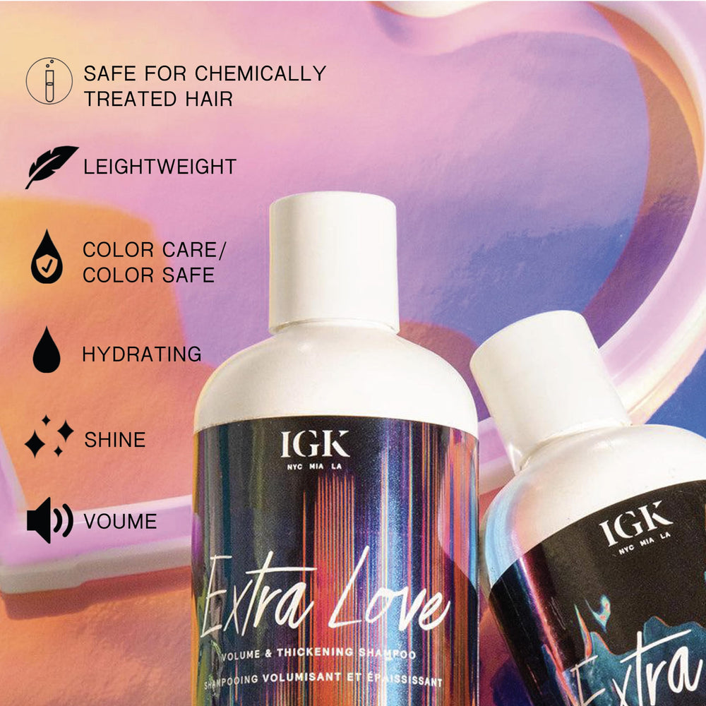 IGK Extra Love Conditioner application on damp hair for lift and smoothness