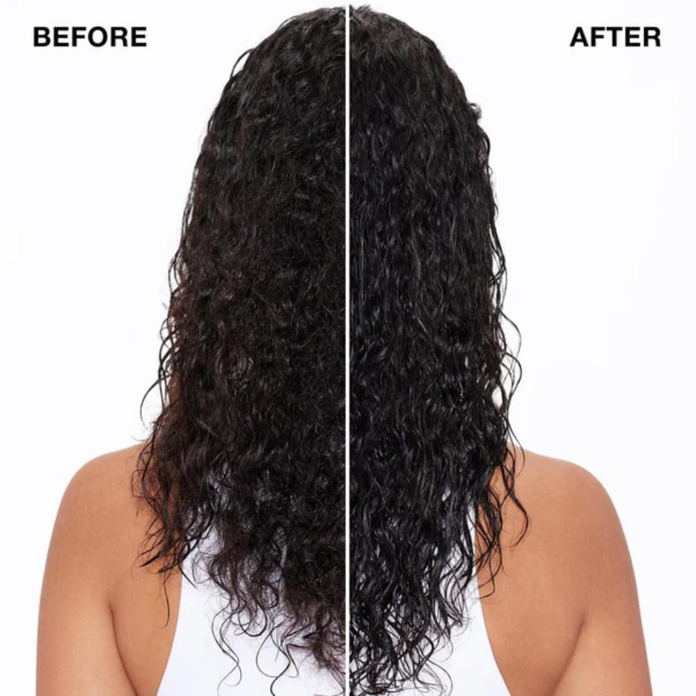 IGK Good Behavior applied on damp hair ready for styling.