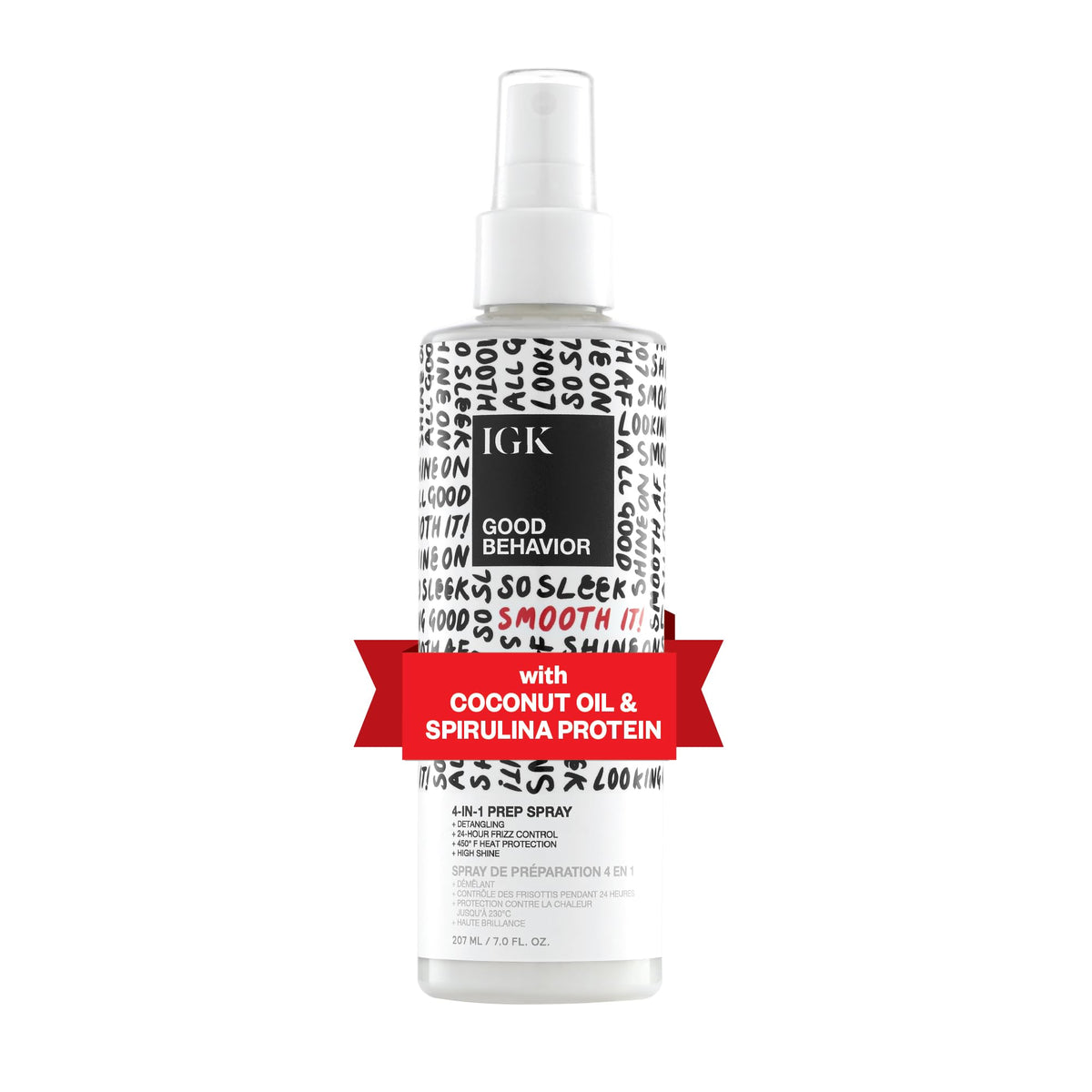 IGK Good Behavior bottle front view, 7 oz travel-friendly priming.