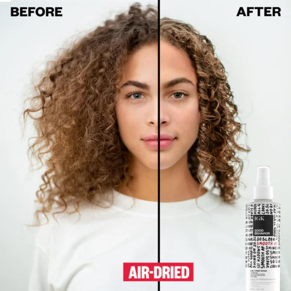 IGK Good Behavior after styling showing frizz control and radiant shine.