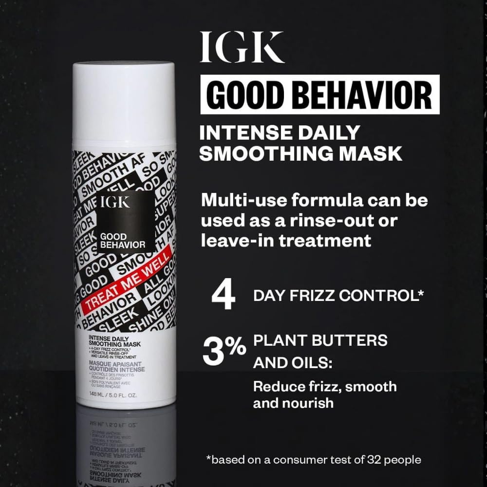IGK Good Behavior smoothing mask jar back label details vegan cruelty-free