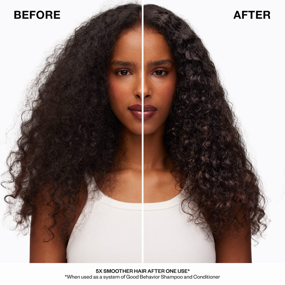 IGK Good Behavior silky hair texture image hints at smoother, sleeker strands