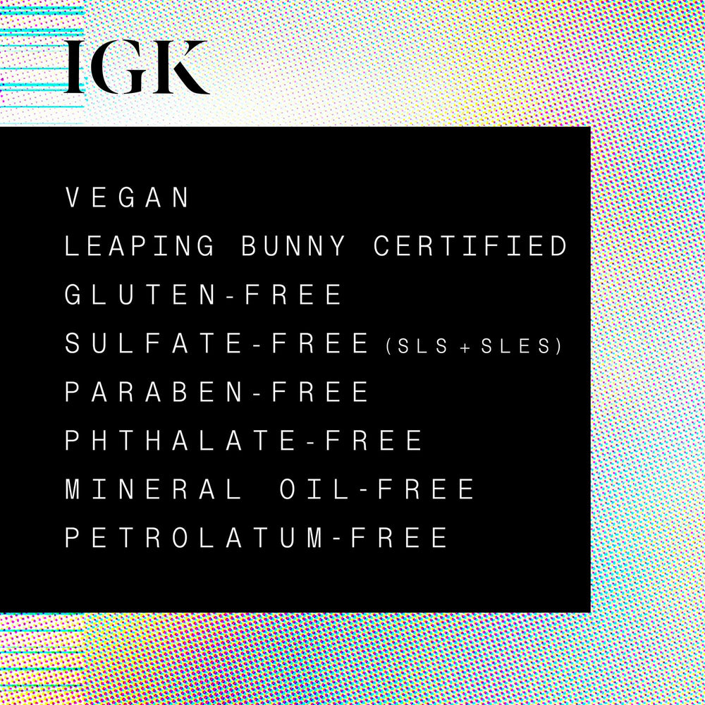 IGK Good Behavior close-up shows lightweight, non-greasy texture after styling