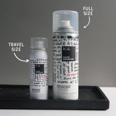 IGK GOOD BEHAVIOR travel bundle packaging—compact on-the-go smoothing kit.