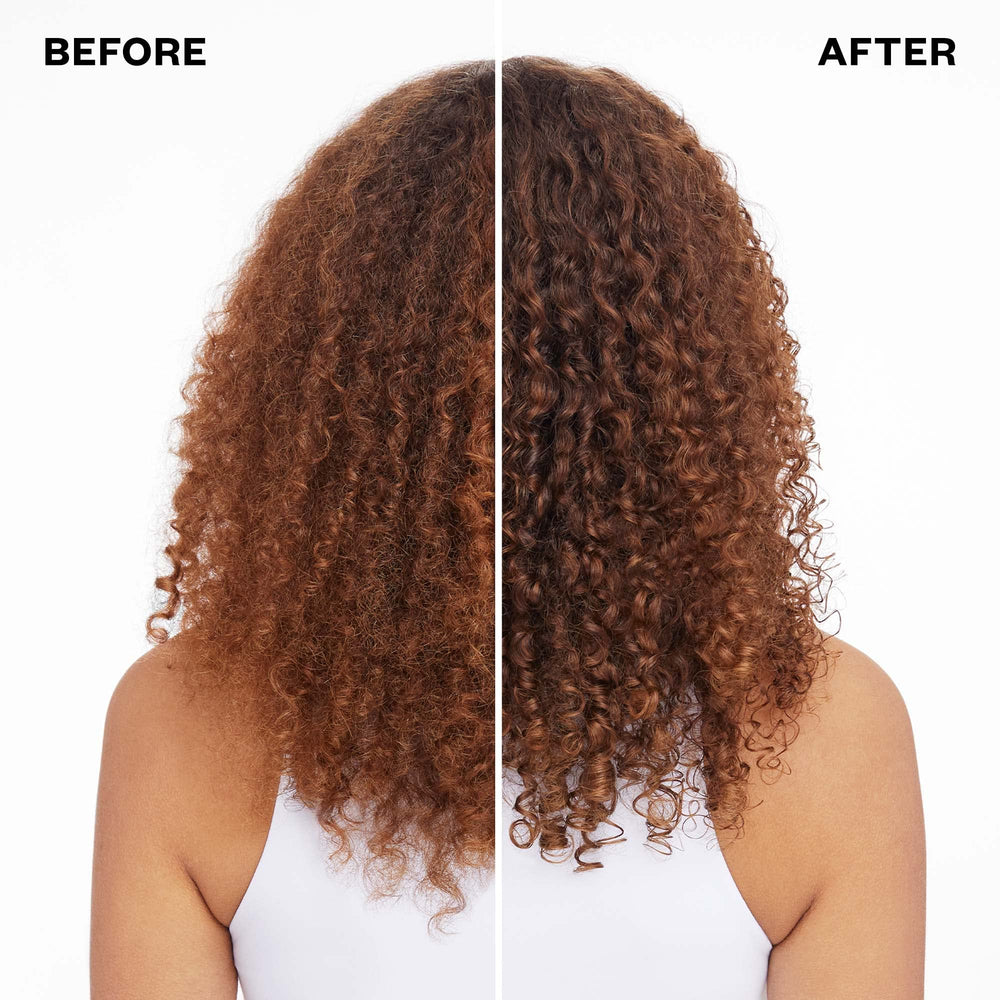 IGK GOOD SPIN frizz-block barrier closeup signals 72-hour frizz control potential.