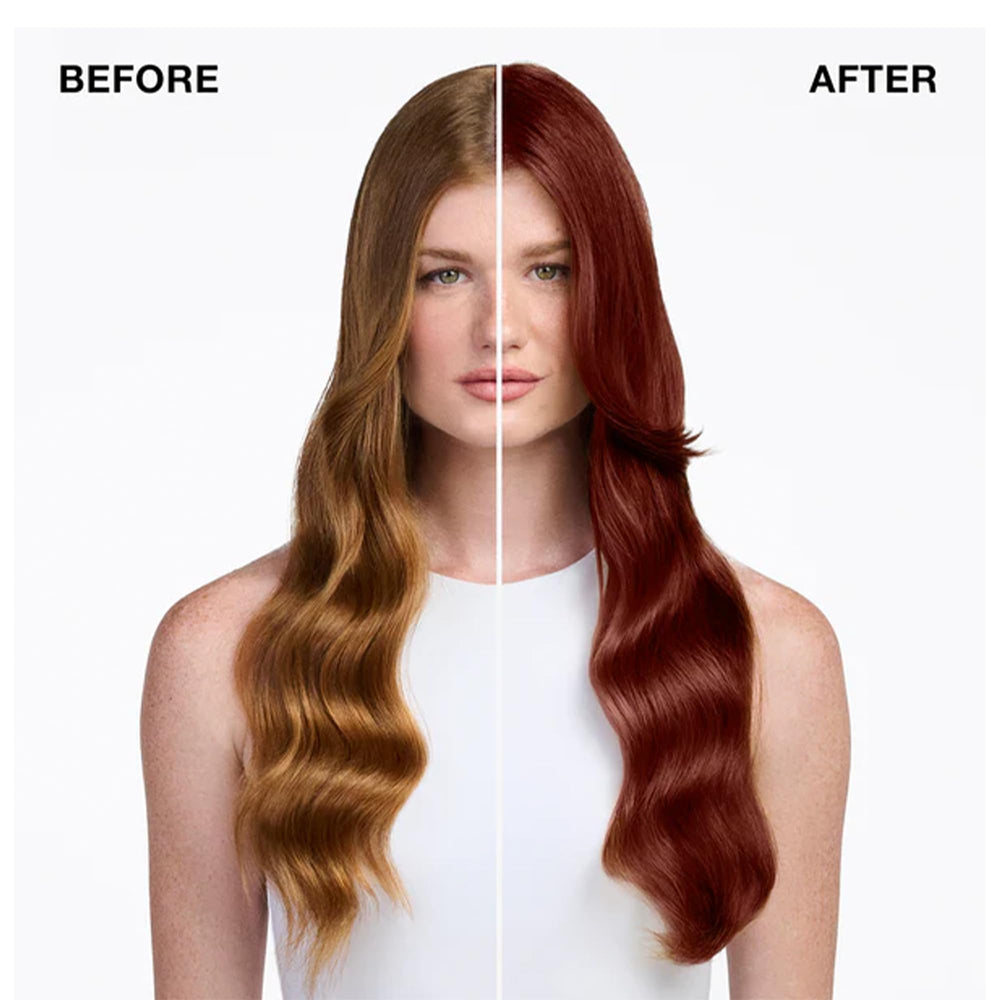IGK Hair Gloss Fiery Copper jar application showing color deposit