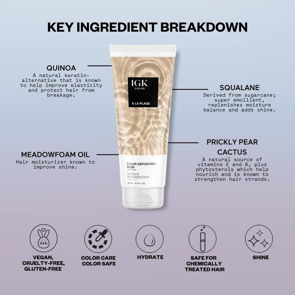 IGK Hair Gloss Toner features Squalane to rehydrate and balance moisture