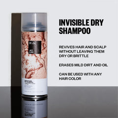 IGK Jet Lag dry shampoo dispense close-up for quick refresh between washes