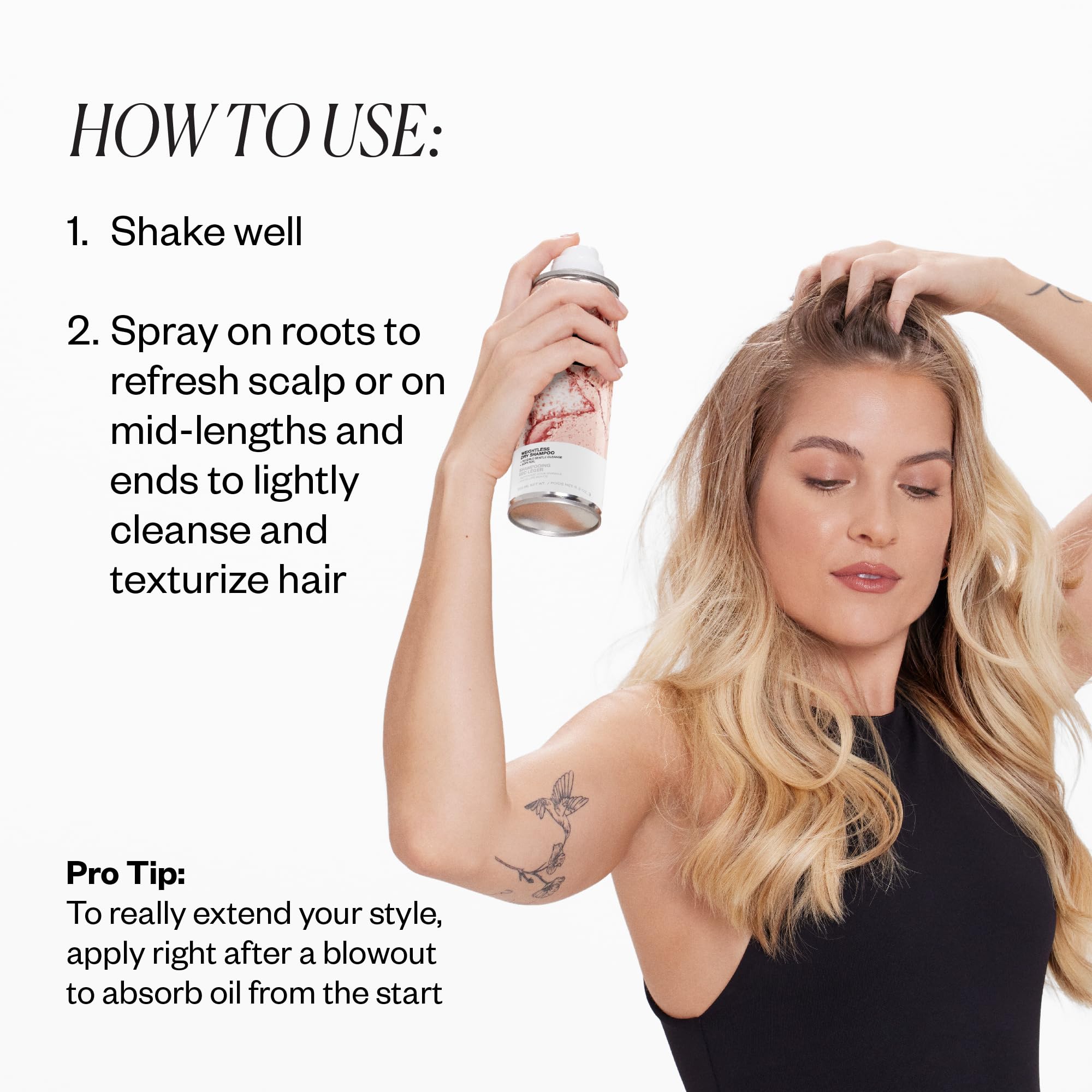 IGK Jet Lag dry shampoo ginger root extract close-up suggesting shine and softness