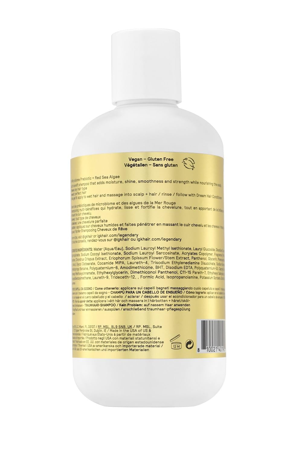 IGK Legendary Dream Hair Shampoo pour action shows smooth flow and rich lather.