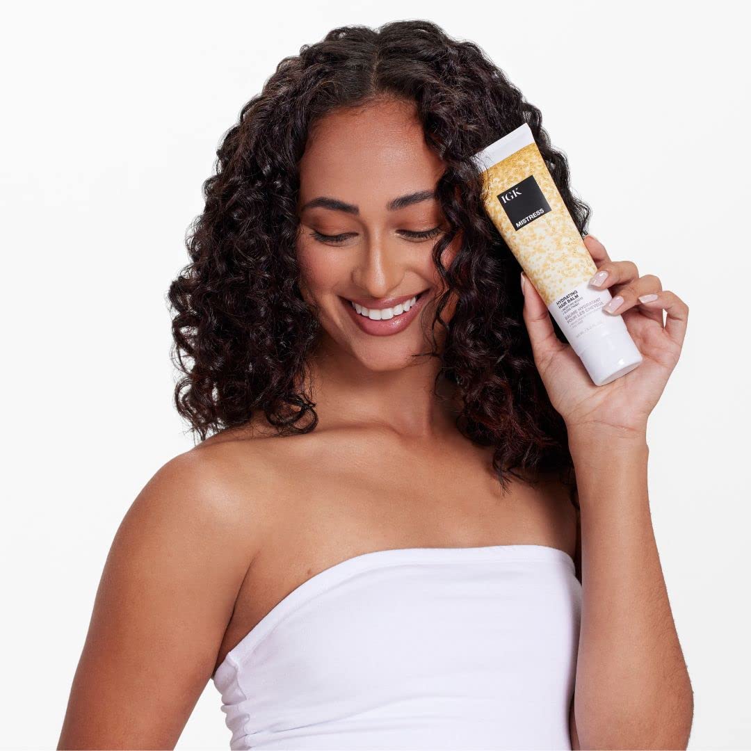 IGK Mistress hydrating balm application details for smooth, manageable hair
