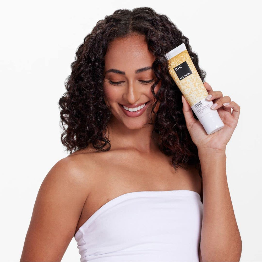 IGK Mistress hydrating balm application details for smooth, manageable hair