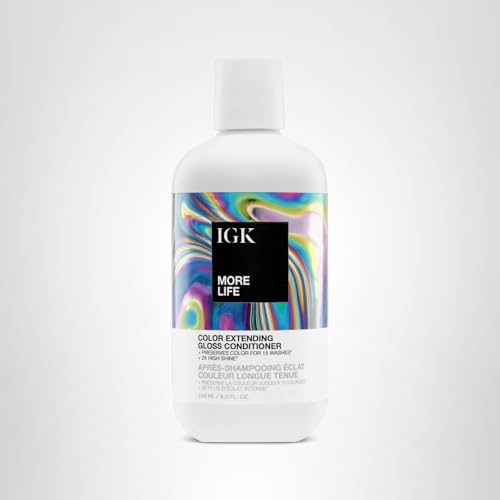 IGK MORE LIFE hair close-up showcases high shine.