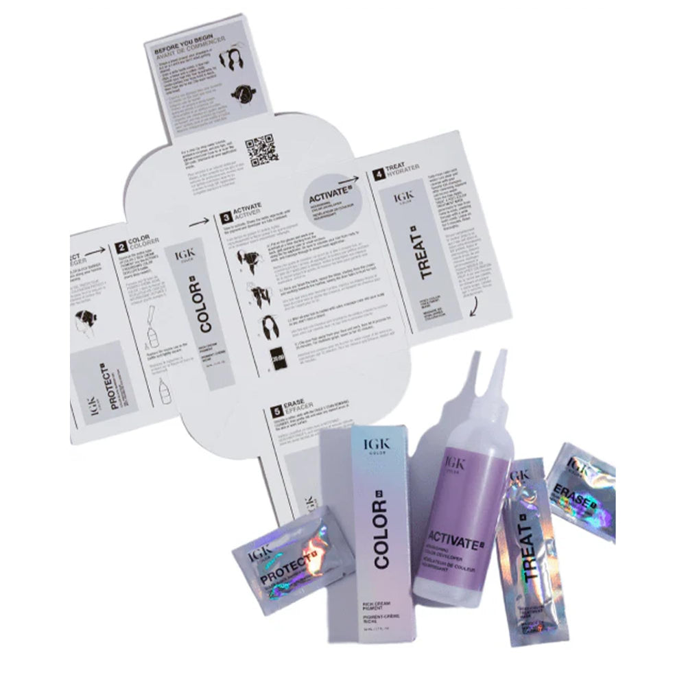 IGK Permanent Hair Dye Kit 4N Original Brown after-color-care shows lasting vibrancy and easy upkeep