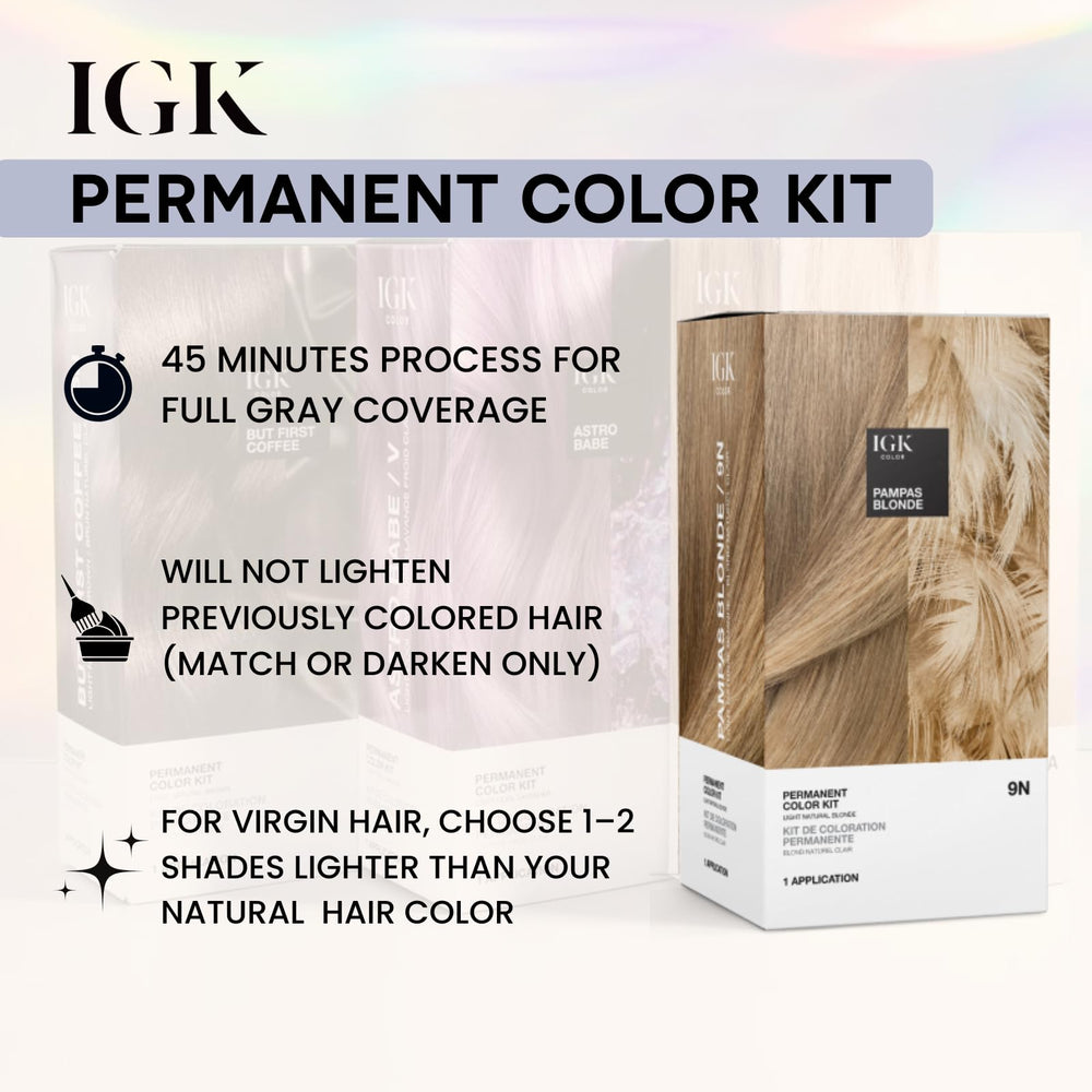 IGK Permanent Hair Dye Kit 4N Original Brown gray-coverage-note delivers full gray coverage with even tone