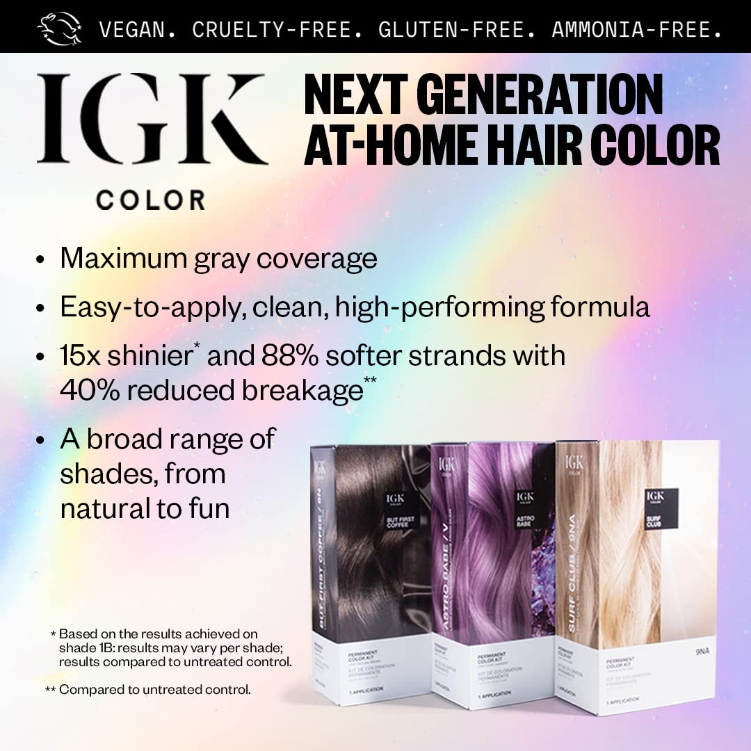IGK after-color image highlights shiny, soft strands
