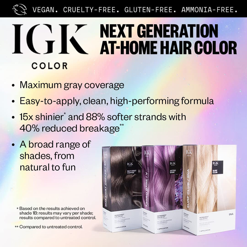 IGK after-color image highlights shiny, soft strands